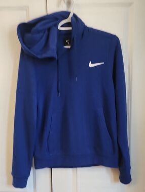 Nike Blue Hoodie with White Swoosh